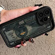 Un estuche de teléfono móvil con un diseño de patrón de billetes que ofrece protección integral, compatible con varios modelos de for , incluyendo 16PROMAX, 16PLUS, 16PRO y versiones anteriores hasta el 7. - Multicolor - Ver 3