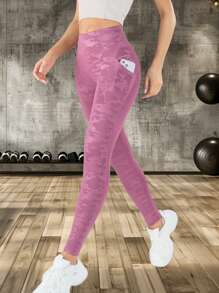 1pc Women's Yoga Capri Leggings, Outdoor Fitness Sports Cropped Pants, Butt Lifting And Tummy Control Tight Capri Pants, Breathable & Comfortable Casual Cropped Trousers - Pink - View 5