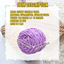 1Roll Multicolor Ice Strip Yarn 100g, 8mm Thick - Soft And Chunky Chenille Yarn, Fluffy Thread Knitting Chenille Yarn, Ideal For DIY Knitting & Crochet Projects Like Scarves, Slippers
