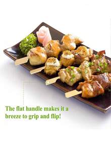 200/100 Unidades Palitos de Bambu Tipo Pá para Churrasco, Palitos Planos e Largos de Madeira Quadrados Espetos de Alimentos para Aperitivos, Palitos de Dente Adequados para Acessórios de Sanduíches, Frutas e Tábuas de Frios de Festa, Natal, Dia das Mães, Formatura