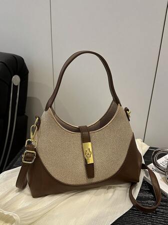 撞色小众设计饺子包，百搭通勤便携单肩斜挎包，手提包，适合日常通勤，休闲约会，逛街