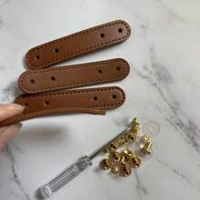 4pcs New Buckle DIY Handmade Weaving Bag, Wallet Craft Accessories - Dual Hole PU Material Belt Replacement Buckle, Handbag Gift Making