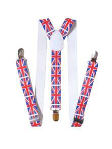 Men's Printed Suspenders, Plaid Suspenders, Colorful Suspenders, USA Flag, UK Flag, Betsy Ross Flag - Multicolor - View 2