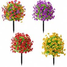 1 bucată floare artificială colorată cu margaretă violetă cu țăruș, decorațiuni interioare, cadou, curte, grădină, aranjament floral, primăvară, Crăciun, Halloween, Ziua Memorială