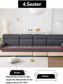 1 pieza Funda de sofá elástica resistente a las manchas y salpicaduras con cobertura total para cojín de asiento de sofá, lavable a máquina, anti polvo y suciedad, apta para sofás en forma de L y de 1/2/3/4 plazas en dormitorio/sala de estar, apto para mascotas