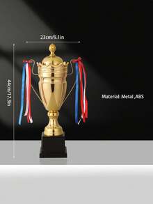 1pc Customized Metal Soccer, Basketball, Badminton Trophy Cup, Gold, Silver, Bronze Trophy Cup Made Of Alloy Iron And ABS Material, For Sports Competition Awards