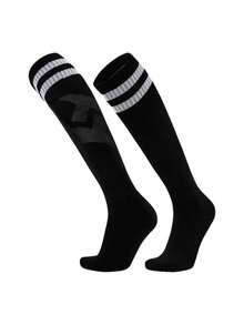 2/5 Pairs Contrast Striped Professional Football/Basketball Sports Crew Socks Suitable For Adults, Men & Women, Ideal For Cycling, Marathon, Outdoor Activities - Multicolor - View 5