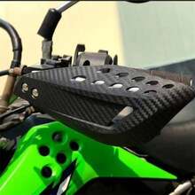 Off-Road Motorcycle Hand Guards - Dual-Sided Carbon Fiber Look, PP Protective Shields With Brake Lever Cutouts, Wind Protection For Dirt Bikes, Easy Installation - Black - View 1