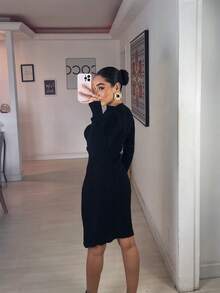 Long Sleeve Dress - 黑色 - 查看 2