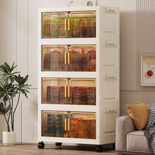 Gabinete de almacenamiento y exhibición multifuncional de 55 cm de ancho, fácil de ensamblar, amplio espacio de almacenamiento, a prueba de polvo y plagas, con diseño elegante y atractivo - transparente - Ver 2