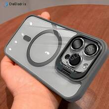 磁性 Cteglodrix 高级磁性镜头兼容 Apple 型号 16、15、14、13、12、11 Pro Max Plus，配有金属支架和磁性 PC 硬膜保护壳，防水防震防摔防刮