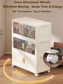 Folding Multilayer Storage Cabinet, Living Room Snacks Toys Organizer Shelf, Home Storage Wardrobe Closet