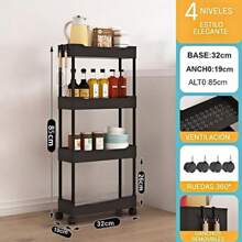 Estante Móvil con Ruedas y Diseño Rectangular – Disponible en 2, 3 y 4 Pisos, Solo Modelos de 3 y 4 Niveles con Ruedas Móviles Ideal para Espacios Reducidos - Estante Organizador Multifuncional Rectangular con Ruedas – Configuraciones de 2, 3 y 4 Pisos para Almacenamiento Inteligente