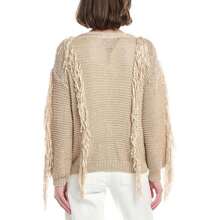 FARM Rio Sand Stripes Fringes Knit Cardigan