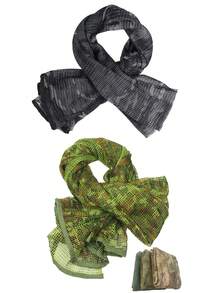 1 Pc Tactical Scarf Camouflage Netting Sniper Veil Men Sports Camo Gun Wrap For Hunting Shooting Wargame Wild Photography Military Outdoor Activities - Multicolor - View 9