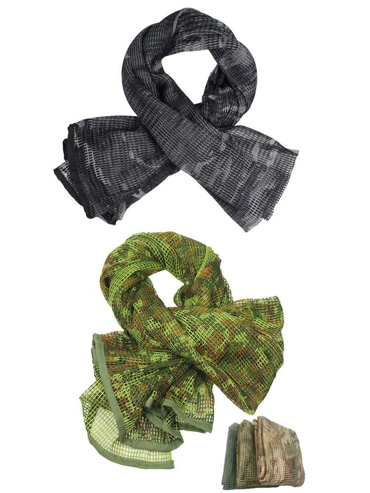 1 件战术围巾迷彩网狙击面纱男式运动迷彩枪巾适用于狩猎射击战争游戏野外摄影军事户外活动 - 彩色 - 查看 9