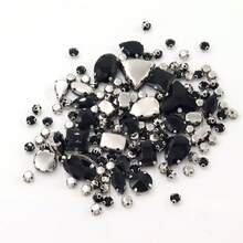 130 件 DIY 珠宝制作配件女孩混合形状水钻缝制宝石装饰套件，各种尺寸适用于 DIY 鞋子装饰、珠宝制作和时尚配饰 - 彩色 - 查看 15