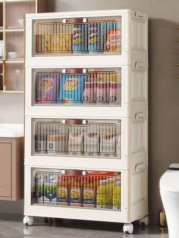 5/4/3/2/1-Tier Storage Cabinet Shelves, Free Assembly Household Organizer Rack For Snacks, Storage Box