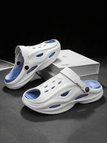 Men's Versatile Soft Slippers, Comfortable Indoor/Outdoor Sandals, Anti-Slip Textured Design, Fashionable Footwear - White - View 9