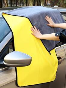 1 pieza Toalla de microfibra superabsorbente para limpieza de autos - Toalla mullida y gruesa de tamaño extra grande para pulido y cuidado del auto y limpieza del hogar, sin necesidad de electricidad, ideal para uso en exteriores, baño, cocina y patio