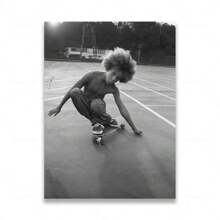1pc/3PCS Wall Arts Posters Frameless Skateboarding Extreme Sports Posters Prints Black White Photo Canvas Painting Wall Art Pictures Room Decor Skateboard Lover Gift Vintage