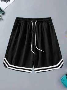 Pantalones cortos de baloncesto deportivos de verano para hombres, shorts bermudas con cordón elástico de malla de secado rápido
