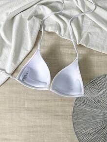 1pc White Striped Casual Camisole Top, Versatile