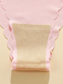 6 件女士无缝内裤，透气柔软面料波浪腰带，纯色基本内衣 - 彩色 - 查看 8