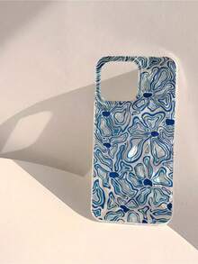 Funda para teléfono (1 unidad) con estampado floral abstracto de olas en azul y aguamarina. Resistente al agua, a las huellas dactilares y a los arañazos. Transparente, suave y brillante. - Multicolor 3 - Ver 3