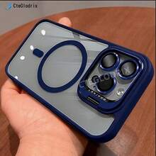 磁性 Cteglodrix 高级磁性镜头兼容 Apple 型号 16、15、14、13、12、11 Pro Max Plus，配有金属支架和磁性 PC 硬膜保护壳，防水防震防摔防刮