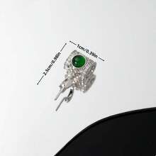 1pc Platinum Exquisite Diamond Inlaid Green Egg Universal Buckle Pendant Necklace Pendant Melon Seed Buckle DIY - Multicolor - View 5