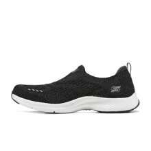Skechers Women Lightweight Low-Top Comfortable Walking Shoes, Shock-Absorbing Durable Casual Sneakers, 104637-BKW