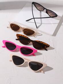 5 Pieces Of Fashionable And Personalized Cat-Eye Versatile Combination Set Glasses - Multicolor - View 3