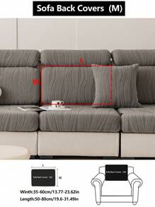 1pc 4-Season Stretch Sofa Cover, Striped Non-Slip Full Wrap Fabric Thick Sofa Cushion Slipcover, Machine Washable Dust-Proof & Dirt-Resistant, Pet Friendly For L-Shape And 1/2/3/4-Seat Sofas In Bedroom & Living Room