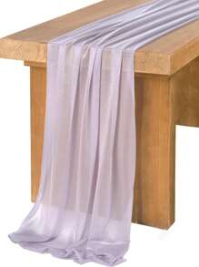 1pc Multicolor Chiffon Table Cloth, Wedding Table Decor, Transparent Extra Long Chiffon Table Cloth With Silver Glitter, Boho Style Table Cloth, Soft Gauze Tablecloth Suitable For Wedding Party, Baby Shower, Bridal Shower, Valentine's Day, Easter, Thanksgiving, Christmas, New Year, Tea Party, Anniversary, Holiday And Other Special Occasions