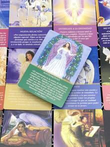 Baraja española de 44 cartas, Oráculo de guía diaria, Sabiduría angélica, Juego de cartas, Guía espiritual, Conjunto con caja, Material de papel para las cartas - Morado - Ver 7