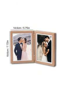 1套定制相册（照片+相框），可折叠木质相框，一体式组合款式，适合照片展示、房间装饰、艺术装饰。情人节礼物，生日礼物。 - 彩色 - 查看 8