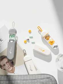 1 Portable Colorful 3 Compartment Medicine Box, Health Container Box Medicine Box, Medicine Box Travel Medicine Box Small Box Easy To Carry - Multicolor - View 2