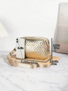 Quilted Crossbody Bags For Women, Small Leather Purse, Crossbody Purse With Adjustable Strap For Gift - Gold - View 2