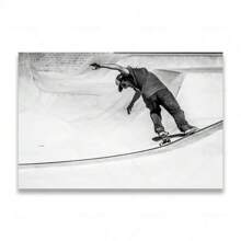 1pc/3PCS Wall Arts Posters Frameless Skateboarding Extreme Sports Posters Prints Black White Photo Canvas Painting Wall Art Pictures Room Decor Skateboard Lover Gift Vintage