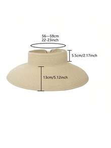 Women's Summer Straw Floppy Hat, Foldable Wide Brim Casual Sun Hat For Beach Outdoor UV Protection - A - View 11