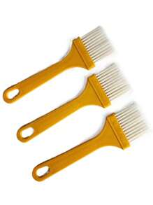 1/2/3pcs Heat-Resistant Barbecue Silicone Basting Brush, Kitchen Pancake Oil Brush, Non-Shedding Baking Brush