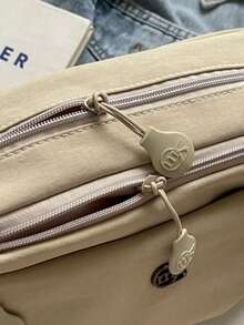 Multi-Layer Small Cloth Bag, Women's Crossbody Bag, Fashion Casual Nylon Lightweight Large Capacity Women's Shoulder Bag, Suitable For Work, Commuting, Daily Outings, Shopping And Dates - Khaki - View 8