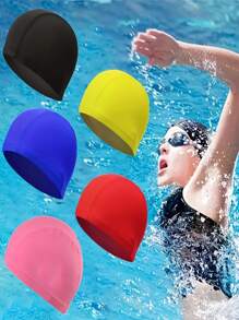 1pc 2025 Summer Must-Have New Premium Nylon Swimming Cap - Chlorine Resistant Suitable Breathable High Elastic Unisex Swimming Cap - Close Fit, Suitable For Pond And Beach Swimming,