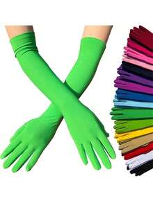 Unisex Nylonowe Długie Rękawiczki, Modny Styl Na Występ Na Balu Maskowym