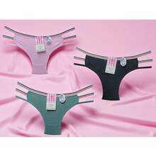 Bragas sexys de mujer de cintura baja, de encaje multicolor con parches, doble tirante y diseño calado, transpirables - Multicolor - Ver 4