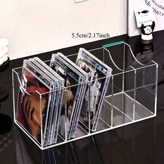 Acrylic Transparent CD Desktop Storage Box, Creative Multi-Compartment Display Box For Belts, Waistbands, CDs And More Scenarios