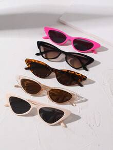 5 Pieces Of Fashionable And Personalized Cat-Eye Versatile Combination Set Glasses - Multicolor - View 7