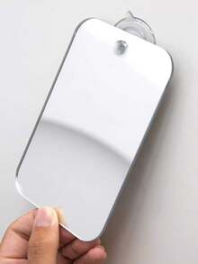 1Pc Acrylic Mirror With Wall Suction Shower Mirror With Razor Holder For Man Shaving Women Makeup Portable Travel Bathroom