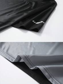 一件加大码渐变色男士T恤，尺码涵盖L码和XL码，超轻速干运动T恤，适合户外活动、运动、通勤，短袖设计，可用作健身服、圣诞节或万圣节礼物。